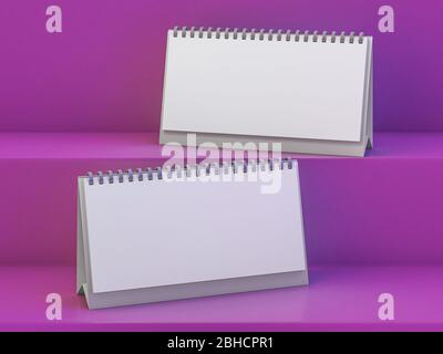 Scrivania vuota calendario. Design Mockup il concetto di lusso. Il rendering 3D Foto Stock