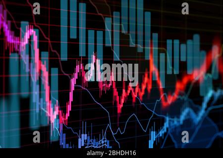 grafici del mercato azionario, concetto di trading Foto Stock