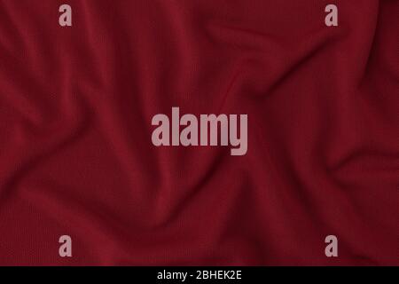 Abbigliamento sportivo tessuto trama sfondo. Camicia da calcio rossa, può essere utilizzata per il design. Foto Stock