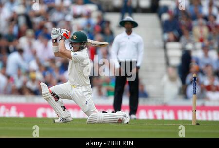 Australia David Warner comanda la sfera durante la Investec ceneri serie di test match tra Inghilterra e Australia al ovale a Londra. Agosto 20, 2015. James Boardman / Immagini teleobiettivo +44 7967 642437 Foto Stock