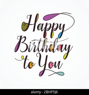Lettera astratta disegno con parola buon compleanno a voi. Lettera colorata buon compleanno a voi. Illustrazione vettoriale EPS.8 EPS.10 Illustrazione Vettoriale