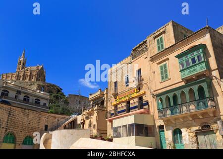 Architettura, porto di Mgarr, isola di Gozo, Malta, Europa Foto Stock