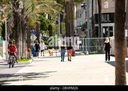 Scena attuale di Miami Beach dopo lo spegnimento del Coronavirus Covid 19 Foto Stock