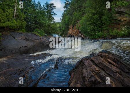 Egan Chutes Provincial Park Bancroft Algonquin Highlands Ontario Canada in estate Foto Stock