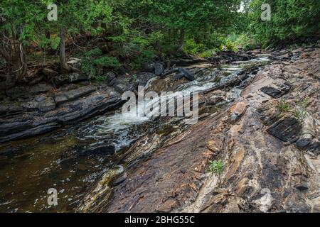 Egan Chutes Provincial Park Bancroft Algonquin Highlands Ontario Canada in estate Foto Stock