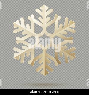 Vintage Natale decorazione carta fiocchi di neve con ombra isolata su sfondo trasparente. EPS 10 Illustrazione Vettoriale