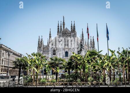 duomo durante la città di Milano durante l'emergenza Coronavirus, , Milano, Italia, 19 aprile 2020 Foto Stock