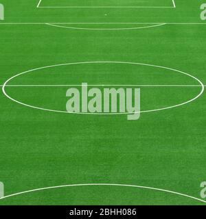 Campo verde erba da calcio vuoto Foto Stock