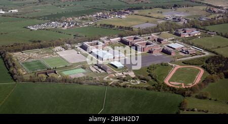 Vista aerea di Uniracke Barracks, Army Foundation College, Harrogate, North Yorkshire Foto Stock