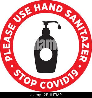 Cartellonistica per le mani o adesivo per parete per ridurre il rischio di cattura del coronavirus Covid-19. Segno vettoriale. Illustrazione Vettoriale