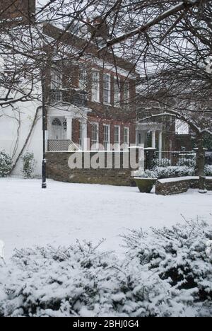 Snow Riverside River House Westcott Lodge, 22 Lower Mall, Hammersmith, Londra W6 Foto Stock