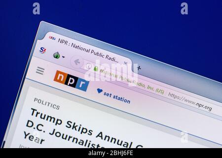 Ryazan, Russia - 29 aprile 2018: Homepage del sito web della radio pubblica nazionale sul display del PC, url - NPR.org. Foto Stock