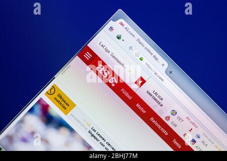 Ryazan, Russia - 29 aprile 2018: Homepage di AS sito web sul display del PC, url - As.com. Foto Stock