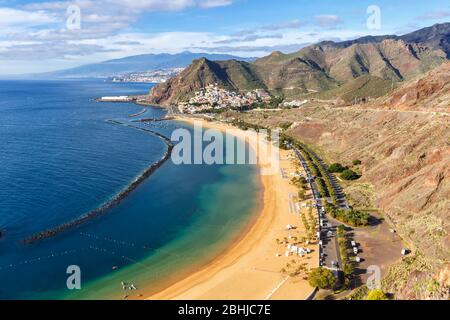 Tenerife spiaggia Teresitas Isole Canarie acqua di mare Spagna viaggio viaggio Atlantico natura Foto Stock
