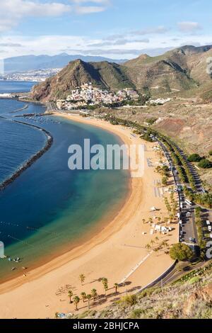 Tenerife spiaggia Teresitas Isole Canarie mare Spagna viaggio ritratto formato natura Foto Stock