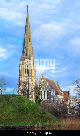 Bella Chiesa di San Alban a Copenhagen, Danimarca Foto Stock