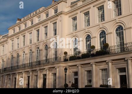 James Burton Neoclassico Regency Architecture Stucco Classico tradizionale Diorama Park Square East, Londra NW1 di John Nash Foto Stock