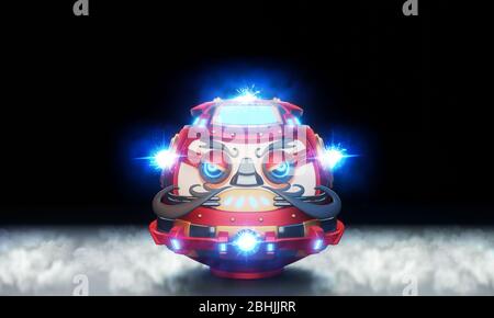 Daruma bambola robot giapponese disegno .3D rendering Foto Stock