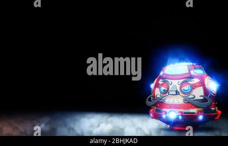 Daruma bambola robot giapponese disegno .3D rendering Foto Stock