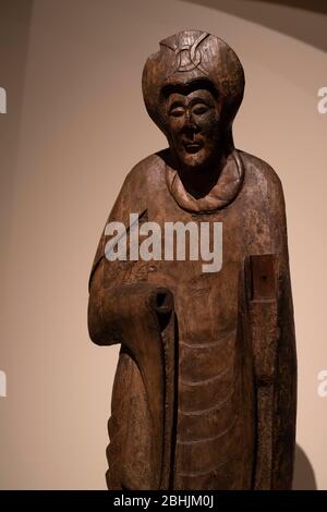 Arte romanica del Museo Nazionale d'Arte della Catalogna,Barcrelona,Madre di Dio dalla discendenza di Durro (seconda metà del dodicesimo secolo). Boí valley. Foto Stock