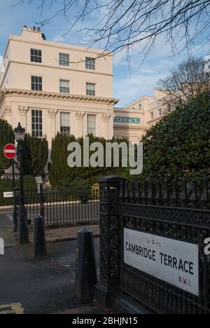 James Burton Neoclassico Regency Architecture Stucco Classico tradizionale Diorama Park Square East, Londra NW1 di John Nash Foto Stock