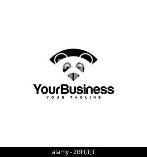 Faccia Panda in vettore icona wifi su sfondo bianco. Icona Panda in stile moderno. Illustrazione vettoriale EPS.8 EPS.10 Illustrazione Vettoriale