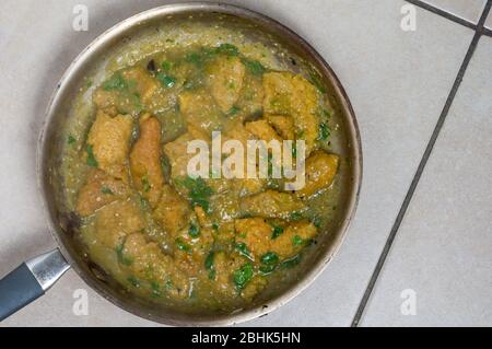 Chicharron in salsa verde, cibo messicano per la colazione Foto Stock