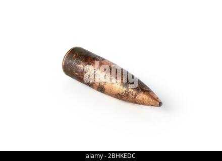 Pallottola di calibro 7.62 mm da un fucile sovietico della seconda guerra mondiale Foto Stock