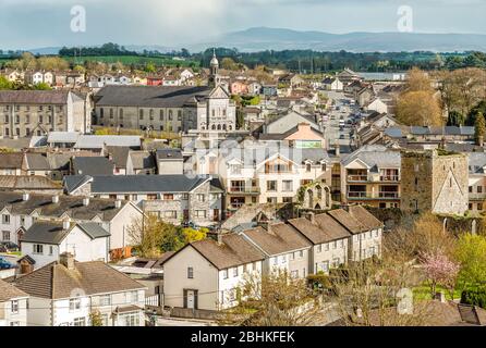 Vista sulla città di Cashel, Tipperary, Irlanda Foto Stock