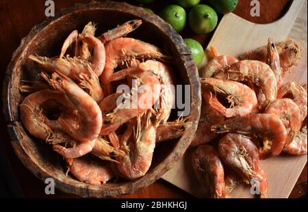 gamberi secchi piatto ancora vita Foto Stock