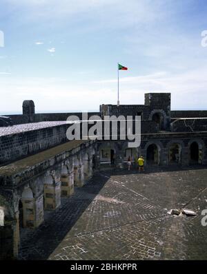 St Kitts Brimstone Hill Fortress National Park Fort George Citadel 17 ° - 18 ° secolo design britannico costruito da lavoro schiavo africano Foto Stock