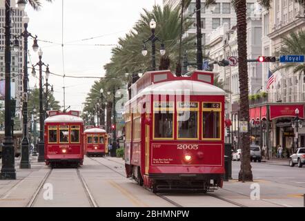 Tram Canal Street, New Orleans, Louisiana, USA Foto Stock