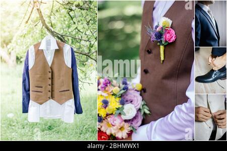 Collage per abiti da sposa - eleganti abiti da sposa Foto Stock