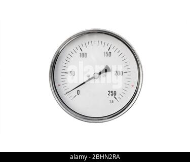 Termometro assiale rotondo isolato su sfondo bianco Foto Stock