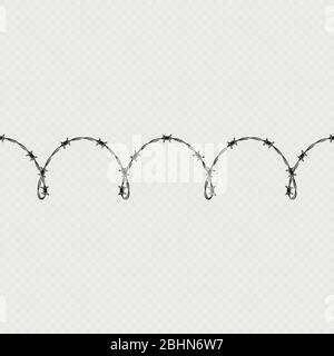 Maschera bordo orizzontale senza giunture in filo metallico e oggetto elementi. EPS 10 Illustrazione Vettoriale
