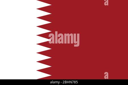 Grafica vettoriale bandiera Qatar. Illustrazione del flag Qatari rettangolare. La bandiera del Qatar è un simbolo di libertà, patriottismo e indipendenza. Illustrazione Vettoriale