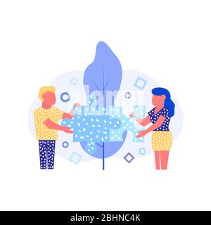 Giovane concetto illustrazione vettoriale in stile piatto Illustrazione Vettoriale