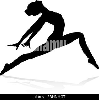 Ballet Dancing Silhouette Illustrazione Vettoriale