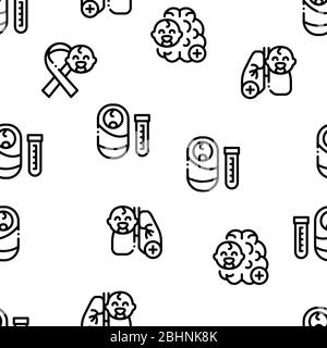 Vettore Pediatria Medical Seamless Pattern Illustrazione Vettoriale