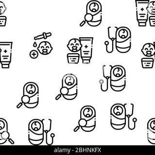 Vettore Pediatria Medical Seamless Pattern Illustrazione Vettoriale