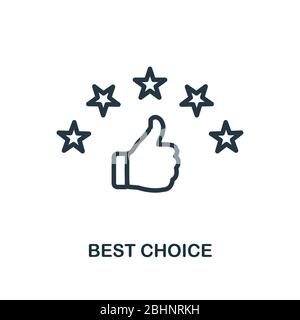 Icona scelta migliore. Elemento semplice stile linea dalla collezione di icone e-commerce. Icona pixel Perfect Simple Best Choice per il web design, le applicazioni e il software Illustrazione Vettoriale