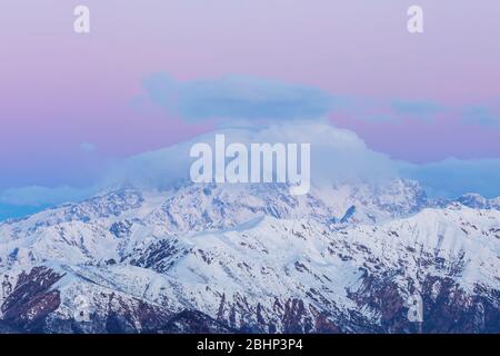 Massiccio del Monte Rosa al Sunrise, Italia Foto Stock