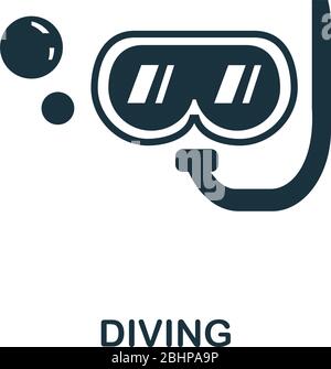 Icona immersioni. Semplice illustrazione dalla collezione di vacanze. Icona Creative Diving per il web design, modelli, infografiche e altro ancora Illustrazione Vettoriale