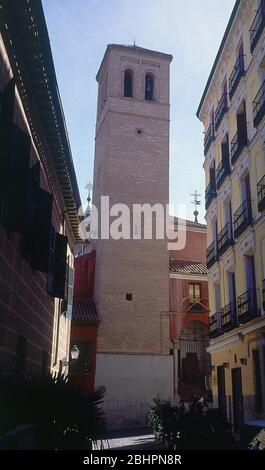 IGLESIA DE SAN PEDRO EL VIEJO DEL SIGLO XVI - TORRE MUDEJAR DEL SIGLO XIV LOCALITÀ: IGLESIA DE SAN PEDRO EL VIEJO. MADRID. SPAGNA. Foto Stock