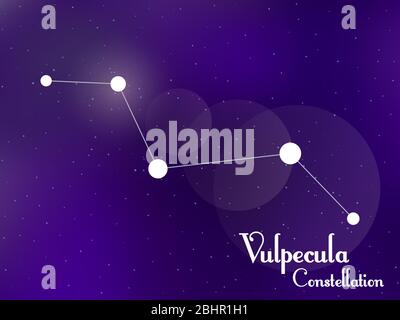 Costellazione di Vulpecula. Cielo stellato. Gruppo di stelle, galassia. Spazio profondo. Illustrazione vettoriale Illustrazione Vettoriale
