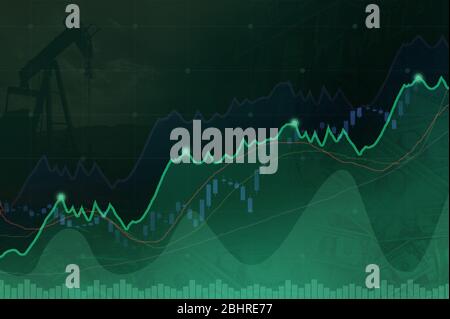 Mercato azionario o forex trading candeliere grafico, Abstract BuStock mercato o forex trading candeliere grafico, Abstract Business grafico con linea di uptrend. Foto Stock