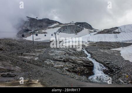 Ghiacciaio Hintertux, Val di Zillertal, Tirolo, Austria Foto Stock