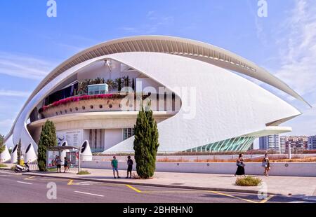 Palacio de las artes Reina Sofía en la Ciudad de las Artes y las Ciencias. Valencia. Comunidad Valenciana. España Foto Stock