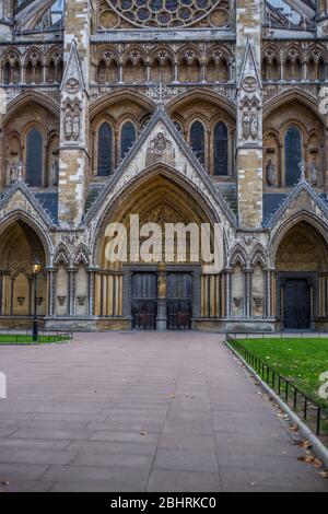 Ingresso nord dell'Abbazia di Westminster, Londra Foto Stock