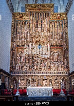 Retablo sindaco di la Catedral del Salvador. Saragozza. Aragón. España Foto Stock